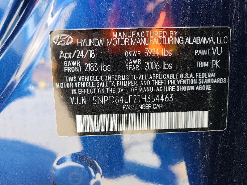 2018 HYUNDAI ELANTRA SEL 12