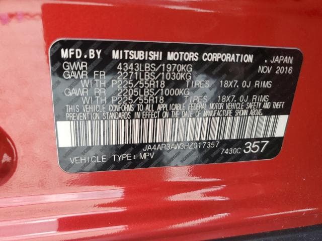 2017 MITSUBISHI OUTLANDER SPORT ES 13