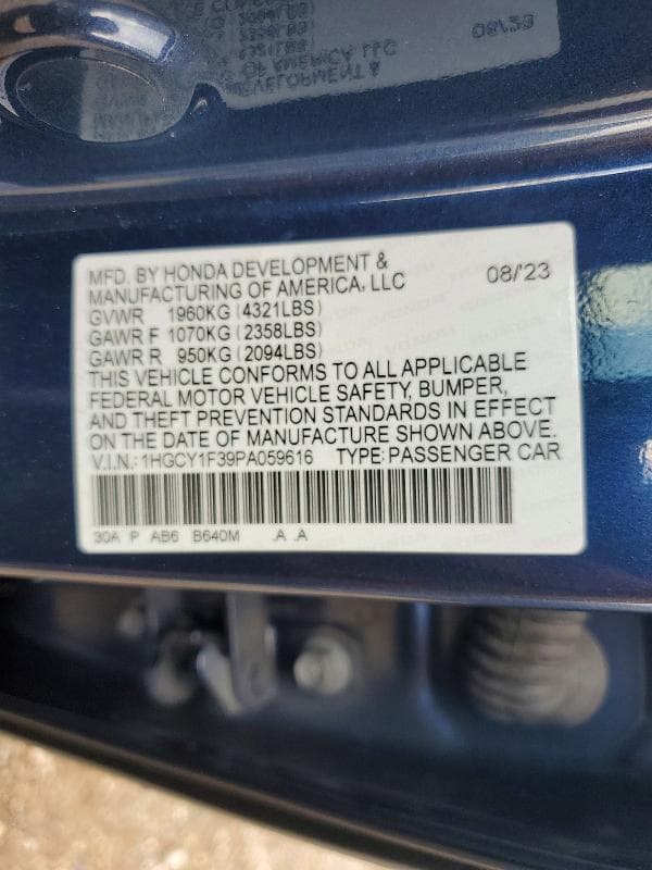 2023 HONDA ACCORD EX EX 12