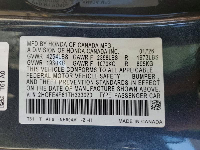 2026 HONDA CIVIC SPORT 12