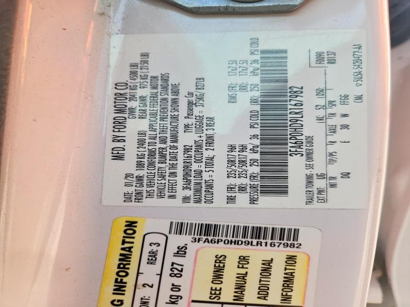 2020 FORD FUSION SE SE 13
