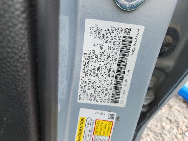 2022 HONDA CIVIC TOURING TOURING 12