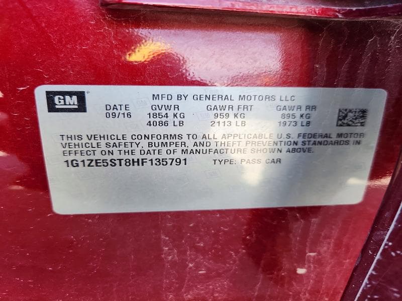 2017 CHEVROLET MALIBU LT 12