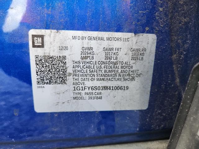 2021 CHEVROLET BOLT EV LT 12