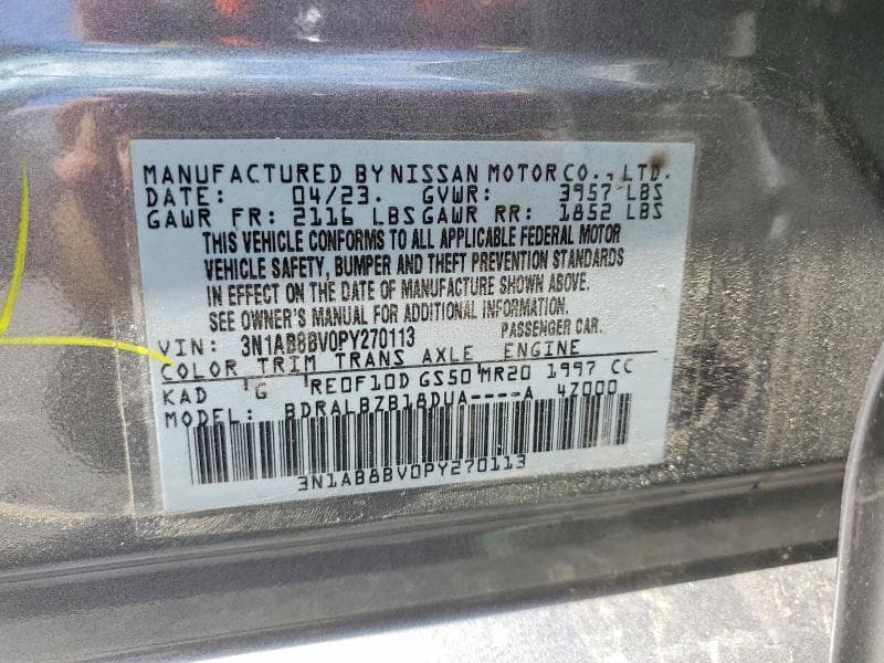 2023 NISSAN SENTRA S S 12