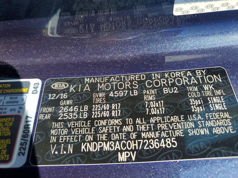 2017 KIA SPORTAGE LX 14