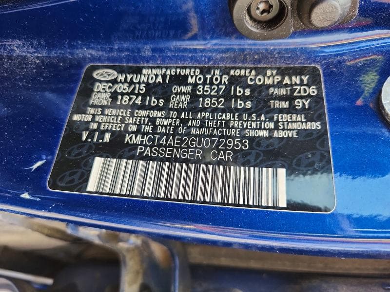 2016 HYUNDAI ACCENT SE 12