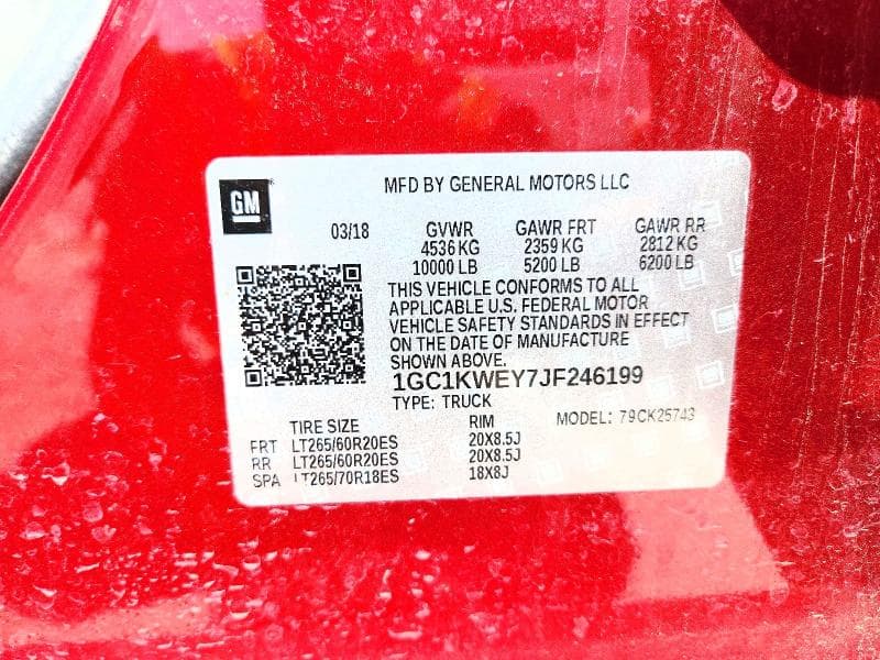 2018 CHEVROLET SILVERADO K2500 HEAVY DUTY LTZ 12