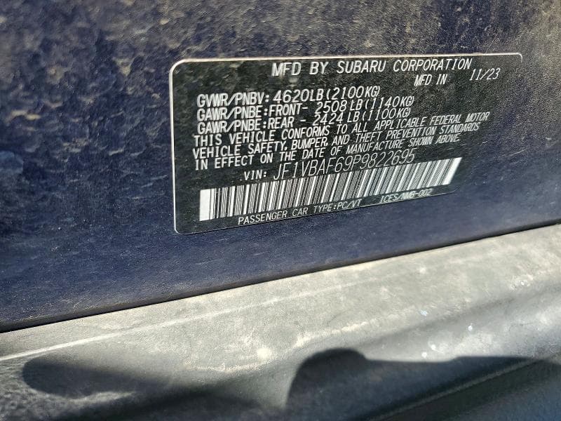 2023 SUBARU WRX PREMIUM 12