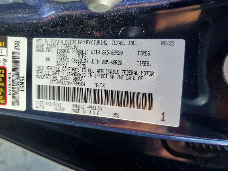 2022 TOYOTA TUNDRA CREWMAX LIMITED CREWMAX LIMITED 12