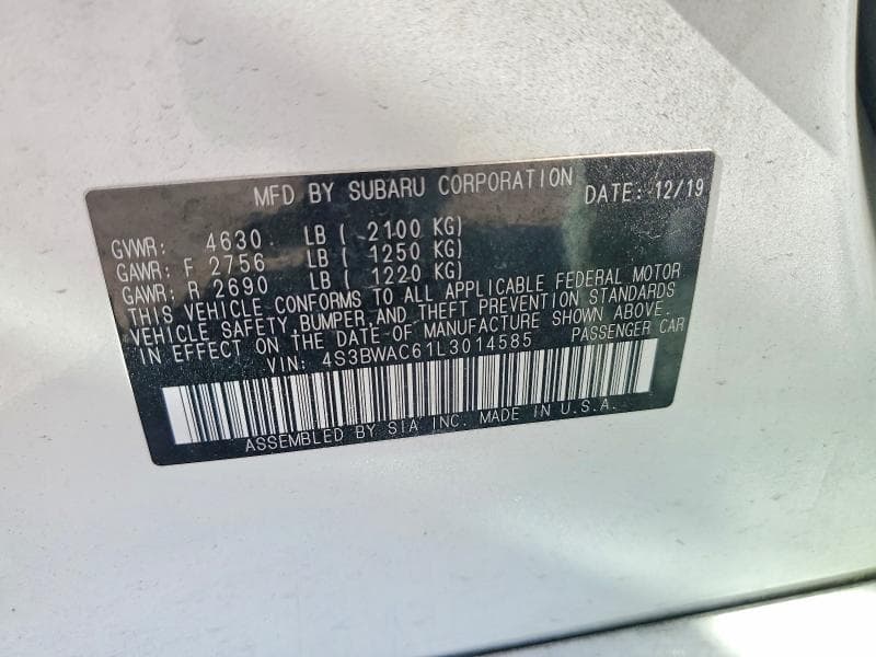 2020 SUBARU LEGACY PREMIUM 12