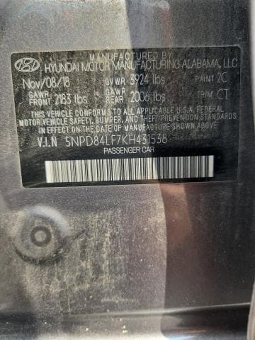 2019 HYUNDAI ELANTRA SEL SEL 12