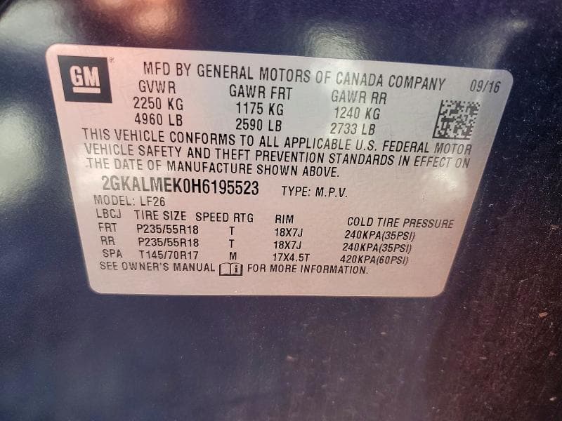 2017 GMC TERRAIN SLE 13