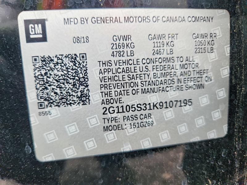 2019 CHEVROLET IMPALA PREMIER 13