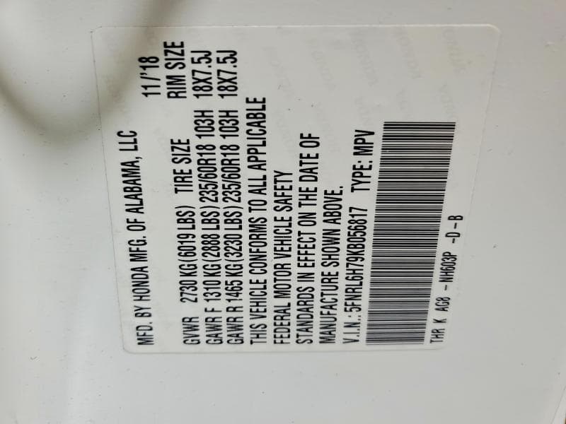 2019 HONDA ODYSSEY EXL EXL 13