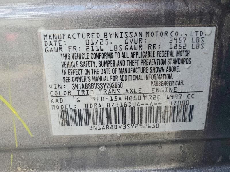 2025 NISSAN SENTRA S 13