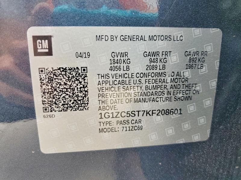 2019 CHEVROLET MALIBU LS 12