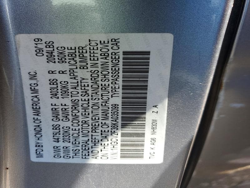 2019 HONDA ACCORD SPORT SPORT 12