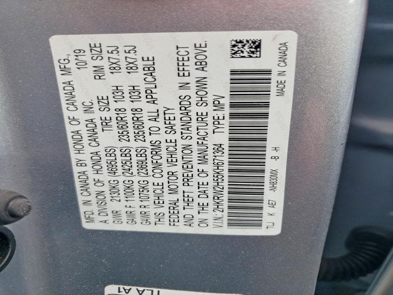 2019 HONDA CR-V EX 14