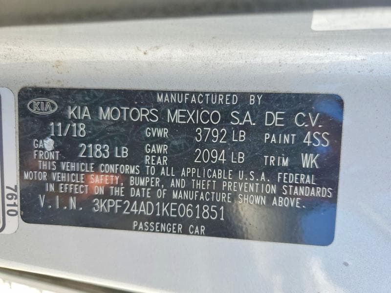 2019 KIA FORTE LXS 12