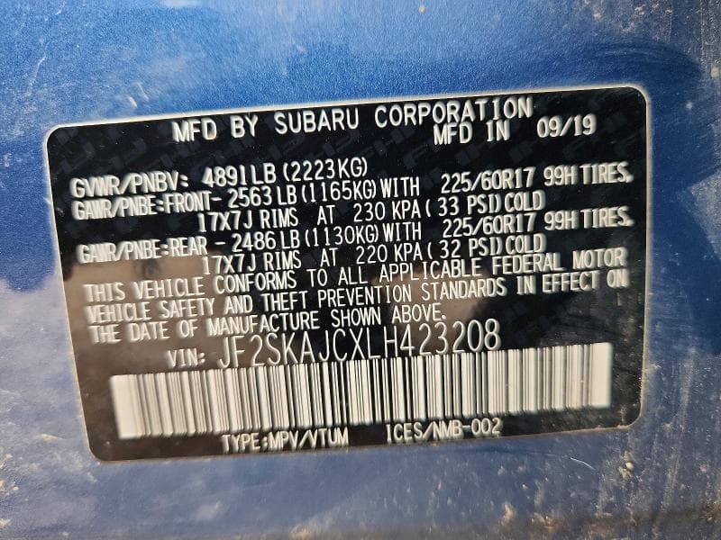 2020 SUBARU FORESTER PREMIUM PREMIUM 13