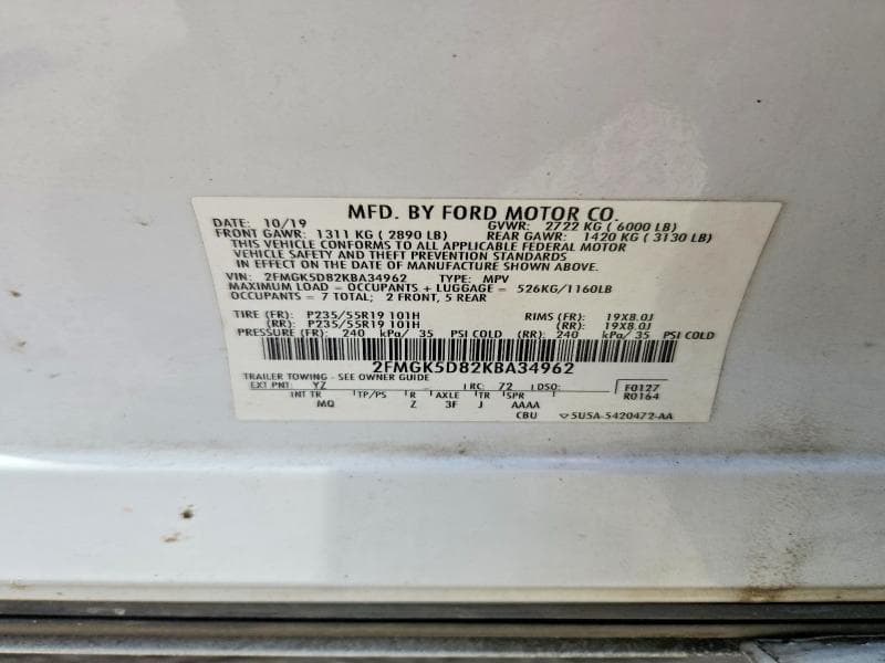 2019 FORD FLEX LIMITED 13