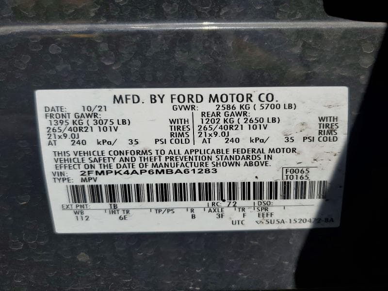 2021 FORD EDGE ST 13
