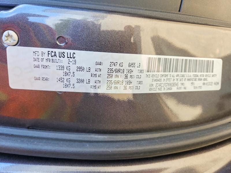 2019 CHRYSLER PACIFICA TOURING PLUS 14