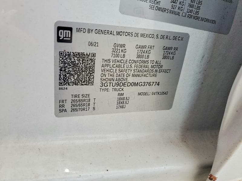 2021 GMC SIERRA K1500 SLT 12