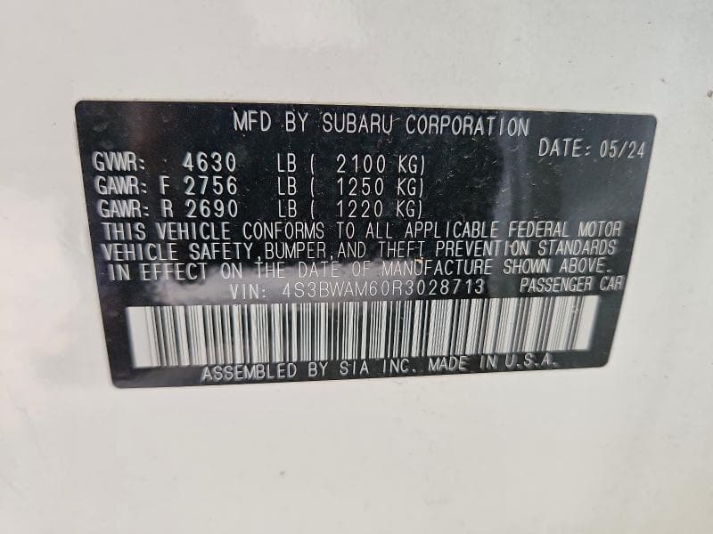 2024 SUBARU LEGACY LIMITED 12