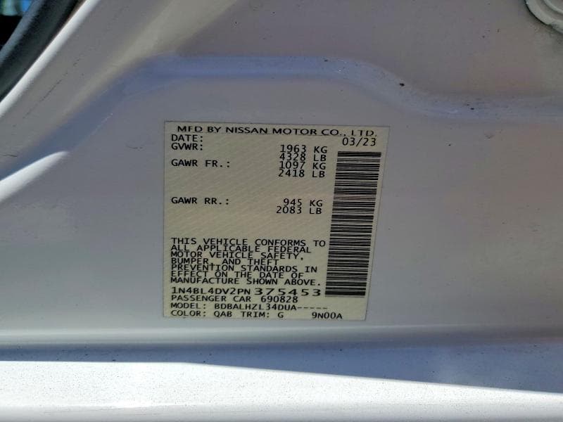 2023 NISSAN ALTIMA SV 12