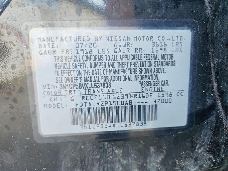 2020 NISSAN KICKS S S 13