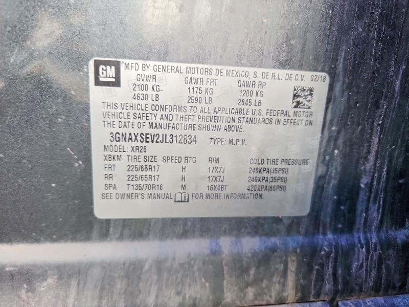 2018 CHEVROLET EQUINOX LT LT 14
