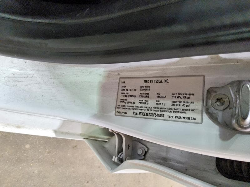 2020 TESLA MODEL 3 12