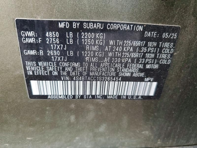 2025 SUBARU OUTBACK PREMIUM 13