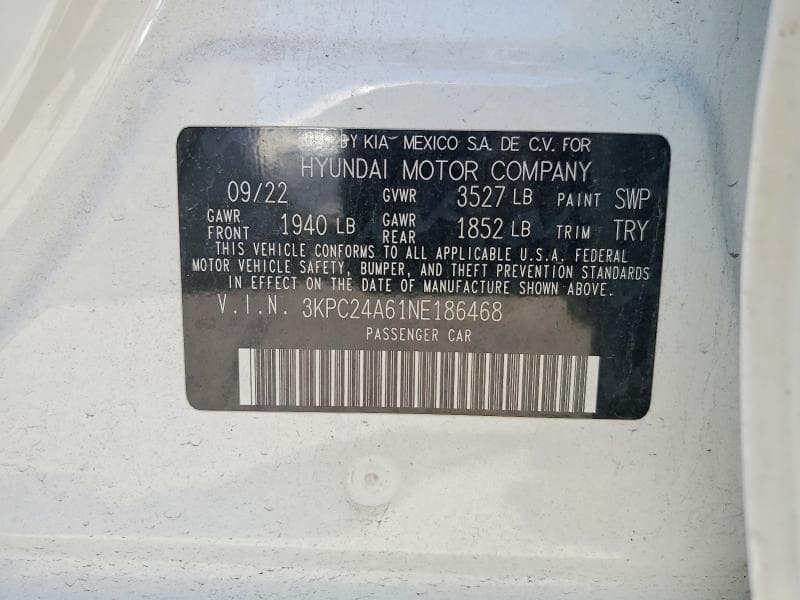 2022 HYUNDAI ACCENT SE 12