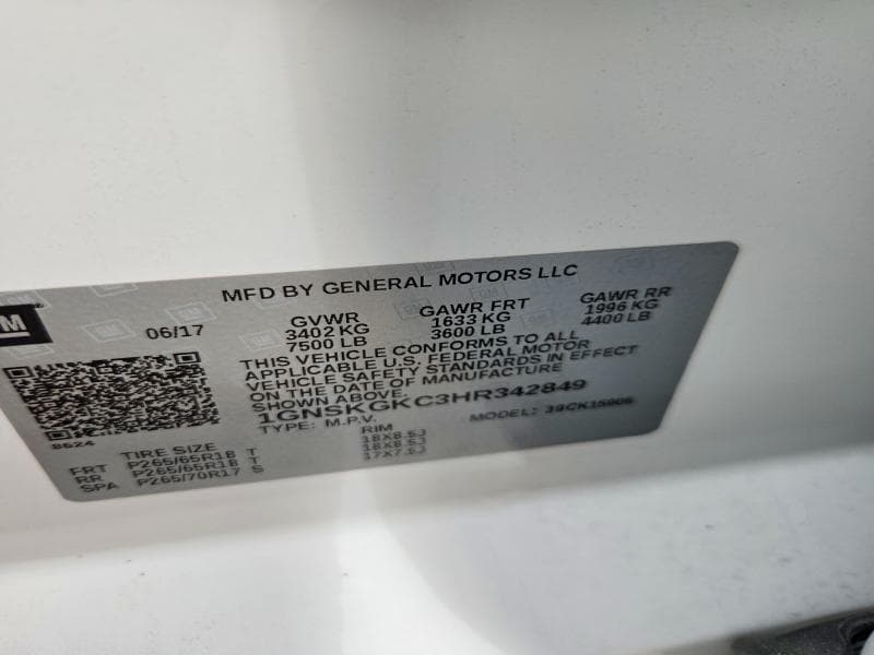 2017 CHEVROLET SUBURBAN K1500 LS 12