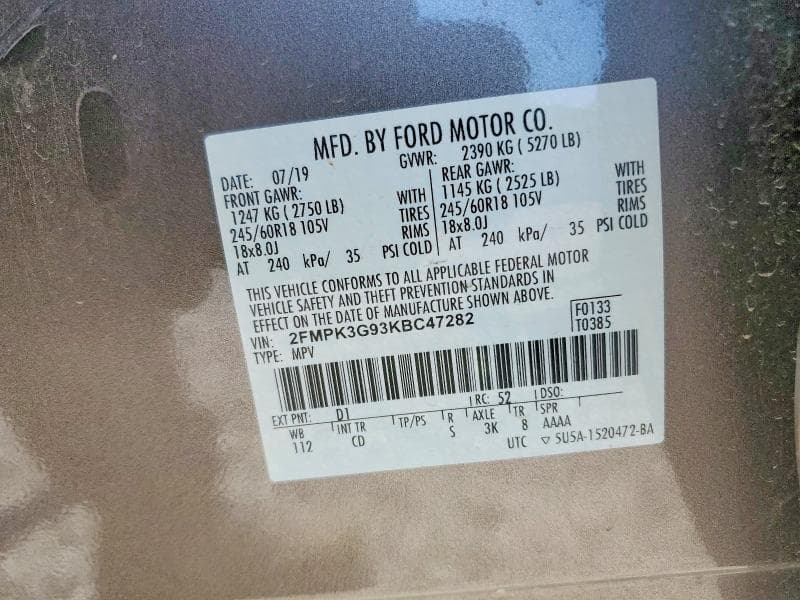 2019 FORD EDGE SE 13
