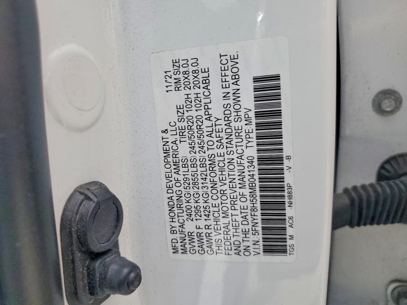 2021 HONDA PASSPORT EXL EXL 12