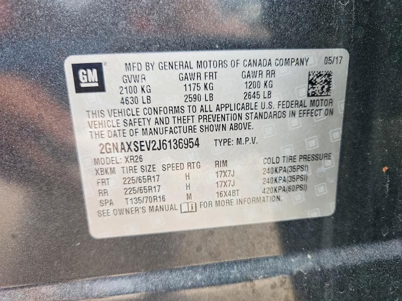 2018 CHEVROLET EQUINOX LT 14