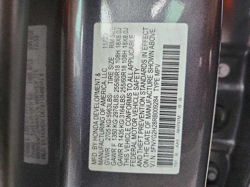 2024 HONDA PILOT LX 13