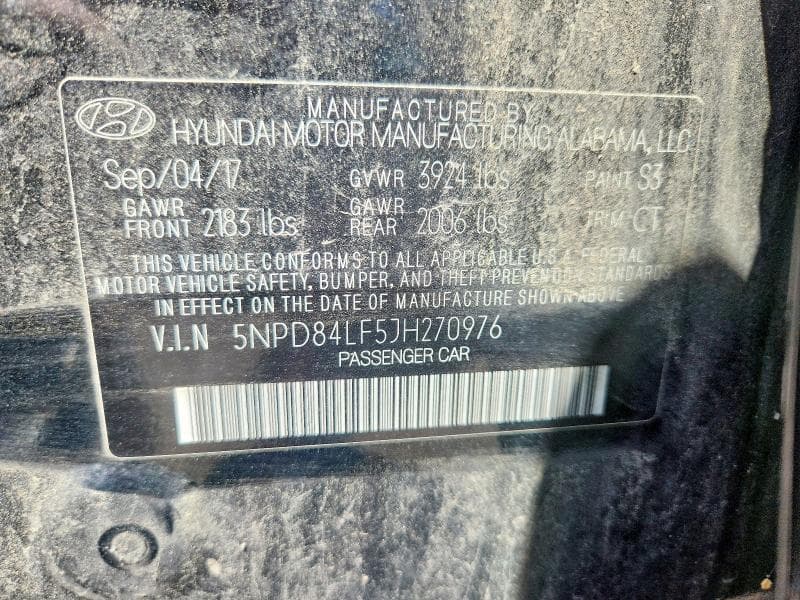 2018 HYUNDAI ELANTRA SEL SEL 13