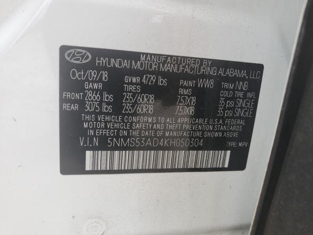 2019 HYUNDAI SANTA FE LIMITED 13