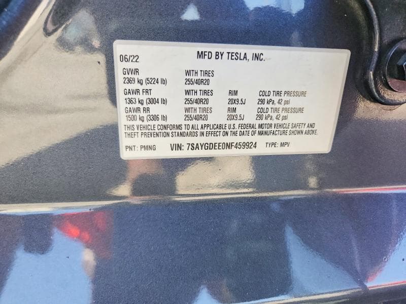 2022 TESLA MODEL Y 14