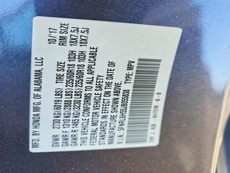 2018 HONDA ODYSSEY EX 14