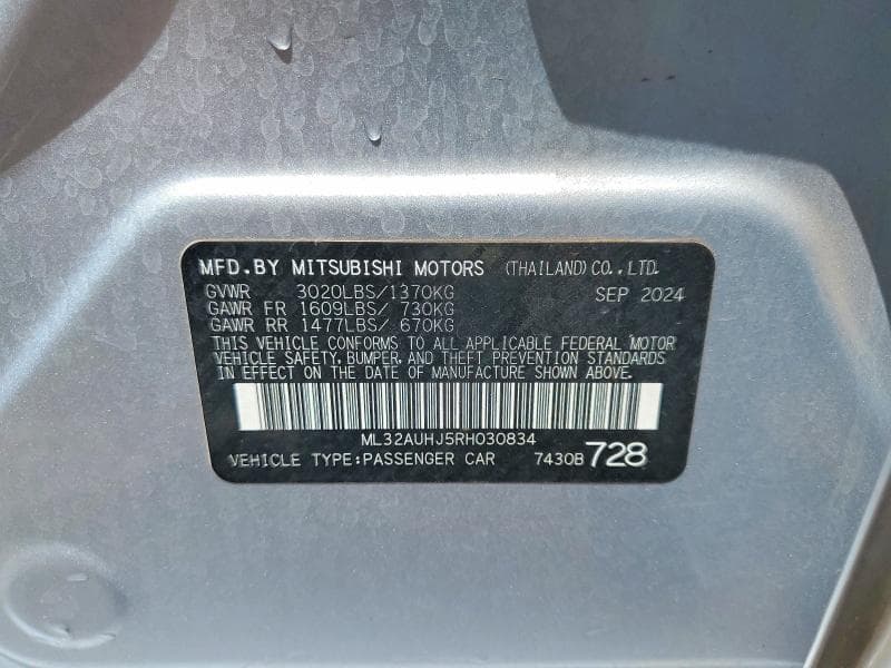 2024 MITSUBISHI MIRAGE ES 12