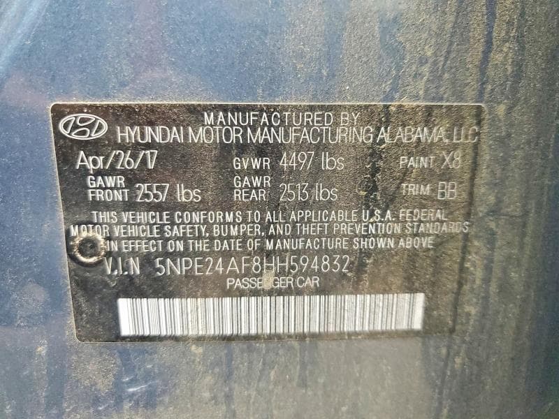 2017 HYUNDAI SONATA SE 12