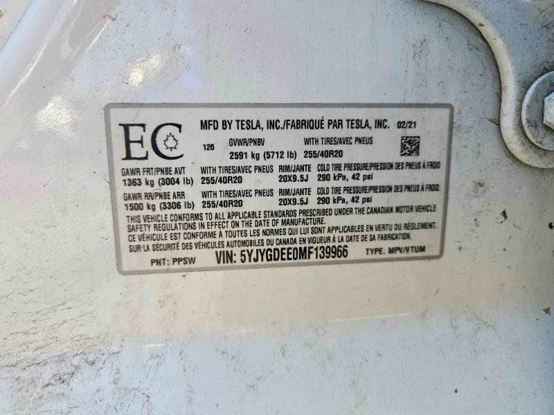2021 TESLA MODEL Y 12