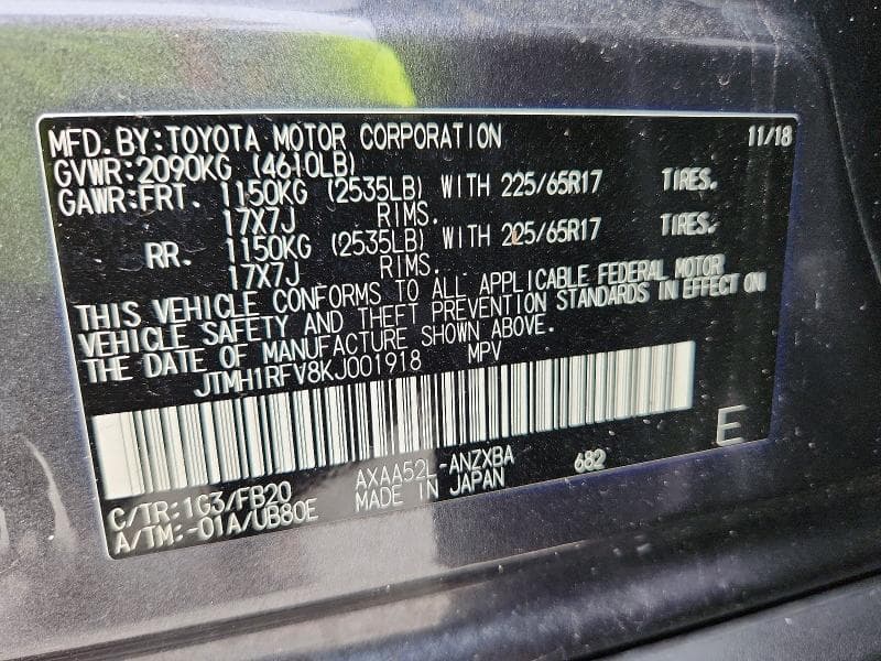2019 TOYOTA RAV4 LE 13