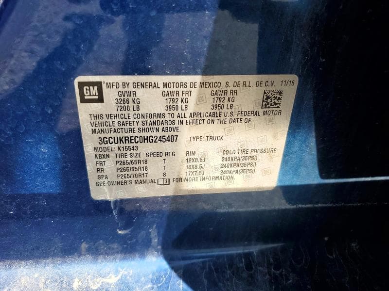 2017 CHEVROLET SILVERADO K1500 LT K1500 LT 12